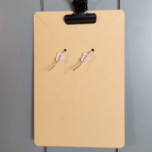 Amber Orange Cabochon Teardrop Dangle Earrings Silver Tone Leaf w/ Gift Bag - Picture 6 of 7